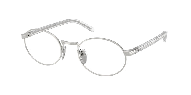 Prada PRB55V Oval Eyeglasses  1BC1O1-Silver 52-145-21 - Color Map Silver
