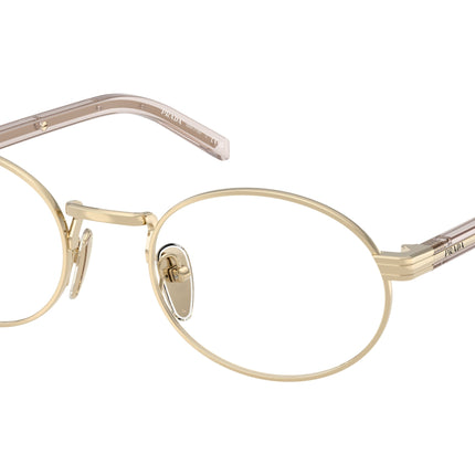 Prada PRB55V Oval Eyeglasses  ZVN1O1-Pale Gold 52-145-21 - Color Map Gold