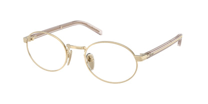 Prada PRB55V Oval Eyeglasses  ZVN1O1-Pale Gold 52-145-21 - Color Map Gold