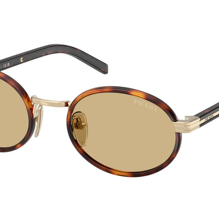 Prada PRB56S Oval Sunglasses  21E10R-Root Tortoise 52-145-20 - Color Map Tortoise