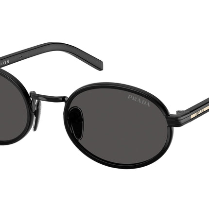 Prada PRB56S Oval Sunglasses  AAV08Z-Black 52-145-20 - Color Map Black