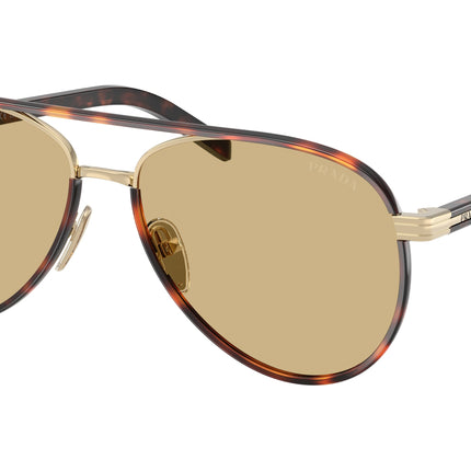 Prada PRB57S Pilot Sunglasses  21E10R-Pale Gold 59-145-15 - Color Map Gold