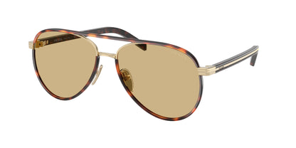 Prada PRB57S Pilot Sunglasses  21E10R-Pale Gold 59-145-15 - Color Map Gold