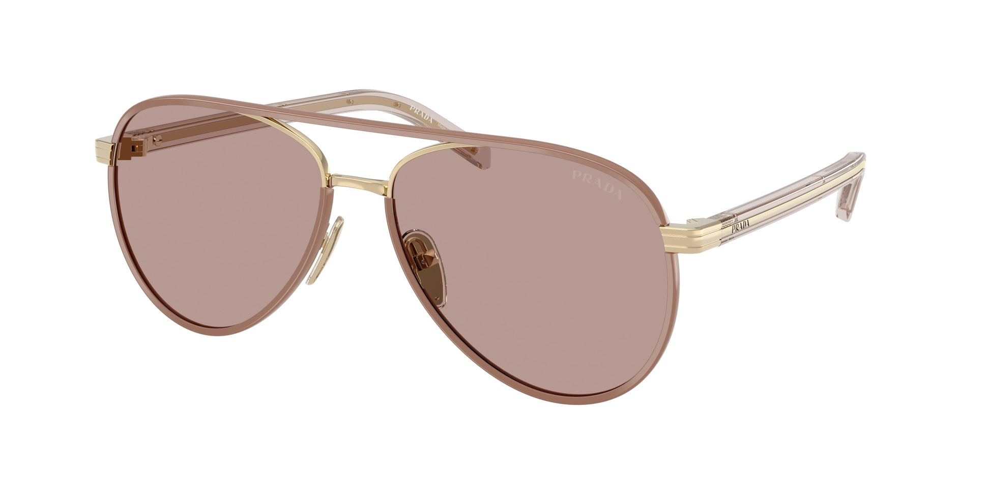 Prada PRB57S Pilot Sunglasses  24E20I-Pale Gold 59-145-15 - Color Map Gold