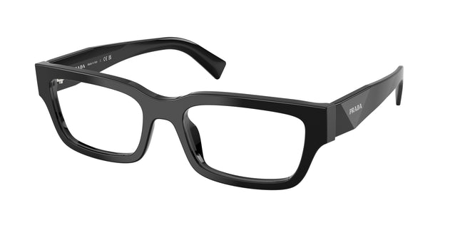 Prada PRC02V Pillow Eyeglasses  16K1O1-Black 56-145-19 - Color Map Black
