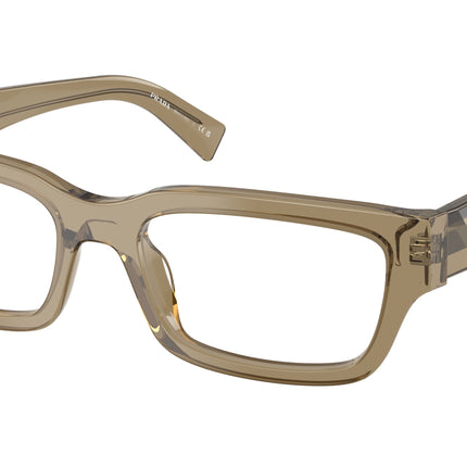 Prada PRC02V Pillow Eyeglasses  22H1O1-Transparent Bark 56-145-19 - Color Map Brown