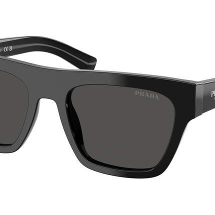 Prada PRC03S Rectangle Sunglasses  16K08Z-Black 54-140-19 - Color Map Black
