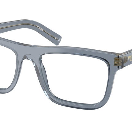 Prada PRC03V Pillow Eyeglasses  17T1O1-Transparent Ocean 55-145-19 - Color Map Blue