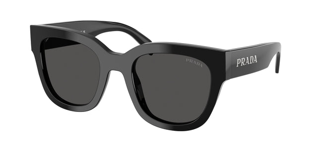 Prada PRC04SF Square Sunglasses  16K08Z-Black 53-145-20 - Color Map Black