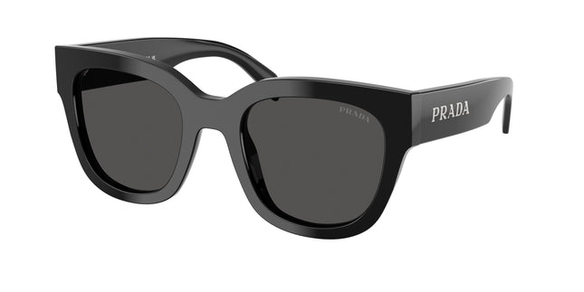 Prada PRC04S Square Sunglasses  16K08Z-Black 52-145-22 - Color Map Black