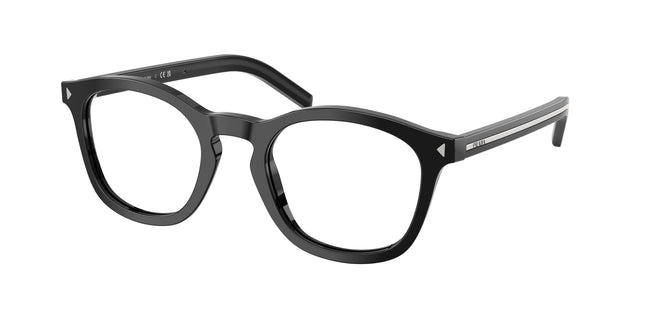 Prada PRC04V Pillow Eyeglasses  16K1O1-Black 51-145-22 - Color Map Black