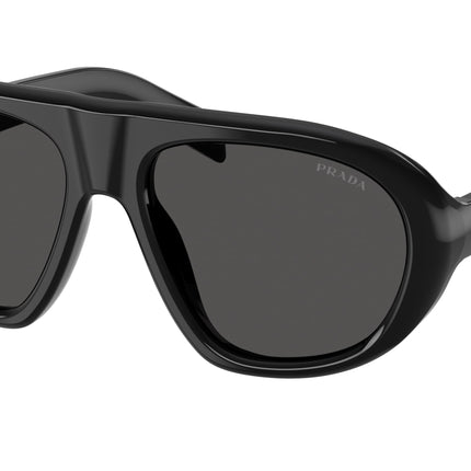 Prada PRC05SF Irregular Sunglasses  16K08Z-Black 56-135-18 - Color Map Black