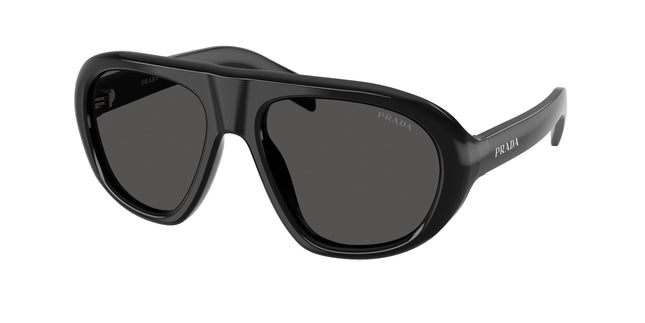 Prada PRC05SF Irregular Sunglasses  16K08Z-Black 56-135-18 - Color Map Black