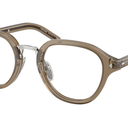 Prada PRC05V Phantos Eyeglasses  18T1O1-Transparent Terra 50-145-23 - Color Map Brown