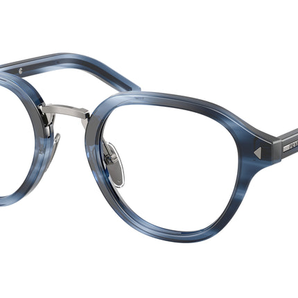 Prada PRC05V Phantos Eyeglasses  26F1O1-Striped Blue 50-145-23 - Color Map Blue