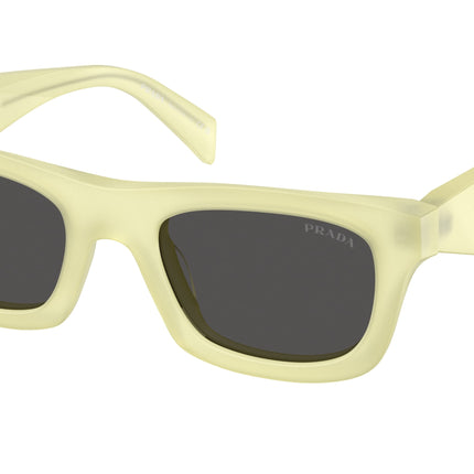 Prada PRC06S Pillow Sunglasses  21G08Z-Frosted Vanilla 49-145-21 - Color Map Yellow