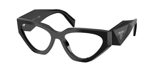 Prada PRC07V Irregular Eyeglasses  16K1O1-Black 54-145-17 - Color Map Black