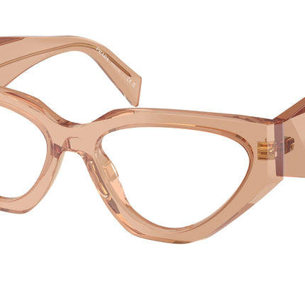 Prada PRC07V Irregular Eyeglasses  20H1O1-Transparent Chocolate 54-145-17 - Color Map Brown