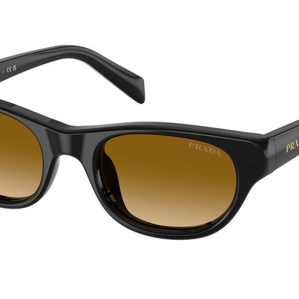 Prada PRC08SF Cat Eye Sunglasses  16K10X-Black 52-145-19 - Color Map Black