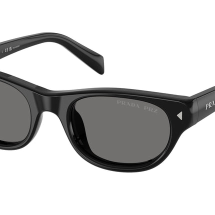 Prada PRC08SF Cat Eye Sunglasses  16K90T-Black 52-145-19 - Color Map Black