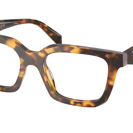 Prada PRC08V Irregular Eyeglasses  14L1O1-Honey Tortoise 52-145-19 - Color Map Tortoise