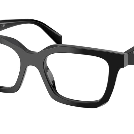 Prada PRC08V Irregular Eyeglasses  16K1O1-Black 52-145-19 - Color Map Black