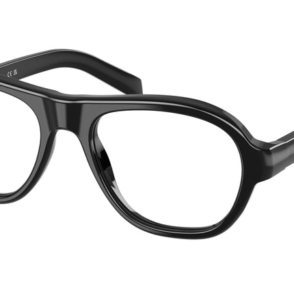 Prada PRC12VF Pillow Eyeglasses  16K1O1-Black 55-140-18 - Color Map Black
