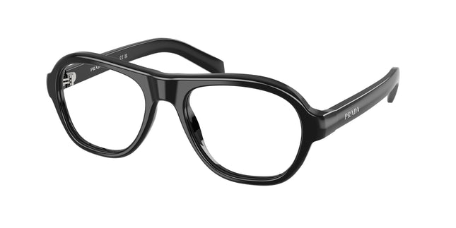 Prada PRC12VF Pillow Eyeglasses  16K1O1-Black 55-140-18 - Color Map Black