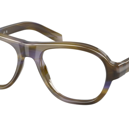 Prada PRC12VF Pillow Eyeglasses  23G1O1-Striped Lagoon 55-140-18 - Color Map Brown