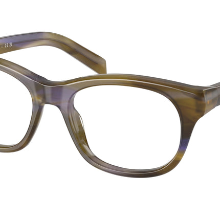 Prada PRC13V Pillow Eyeglasses  23G1O1-Striped Lagoon 54-140-18 - Color Map Brown