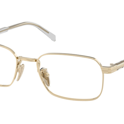 Prada PRC50VD Pillow Eyeglasses  ZVN1O1-Pale Gold 55-145-19 - Color Map Gold