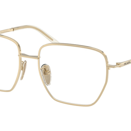 Prada PRC51VD Square Eyeglasses  ZVN1O1-Pale Gold 54-145-17 - Color Map Gold