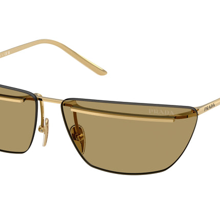Prada PRC52S Butterfly Sunglasses  5AK70G-Gold 64-145-13 - Color Map Gold