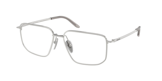 Prada PRC52V Rectangle Eyeglasses  1BC1O1-Silver 55-145-15 - Color Map Silver