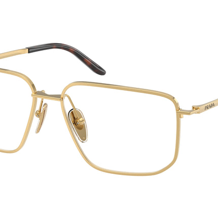 Prada PRC52V Rectangle Eyeglasses  5AK1O1-Gold 55-145-15 - Color Map Gold