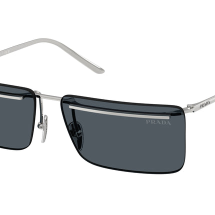 Prada PRC53S Rectangle Sunglasses  1BC70B-Silver 60-145-14 - Color Map Silver