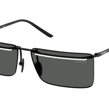 Prada PRC53S Rectangle Sunglasses  YC460T-Black/White 60-145-14 - Color Map Black