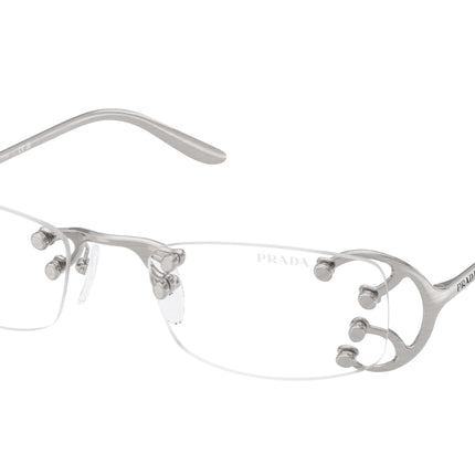Prada PRC57S Rectangle Sunglasses  28H08N-Argento Nouveau 52-135-20 - Color Map Silver
