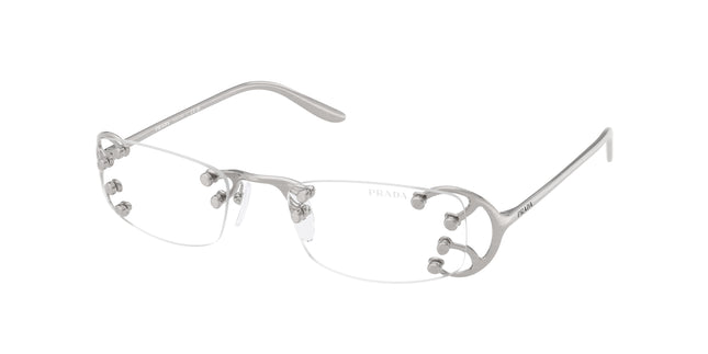 Prada PRC57S Rectangle Sunglasses  28H08N-Argento Nouveau 52-135-20 - Color Map Silver