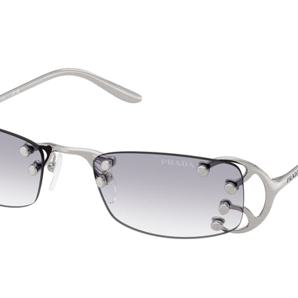 Prada PRC57S Rectangle Sunglasses  28H40V-Argento Nouveau 52-135-20 - Color Map Silver