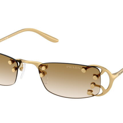 Prada PRC57S Rectangle Sunglasses  29H30V-Oro Pallido Nouveau 52-135-20 - Color Map Gold