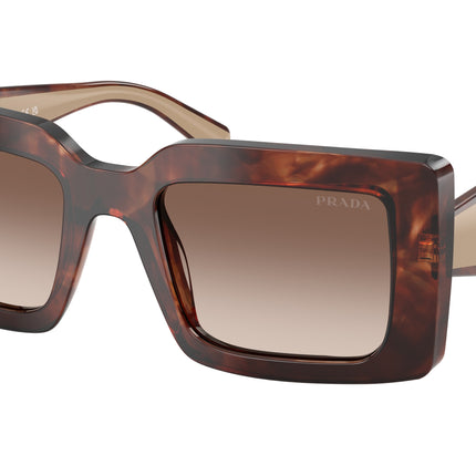 Prada PRD01SF Rectangle Sunglasses  00K10S-Caramel Tortoise 53-140-19 - Color Map Tortoise