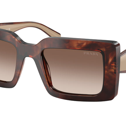 Prada PRD01S Rectangle Sunglasses  00K10S-Caramel Tortoise 52-140-21 - Color Map Tortoise