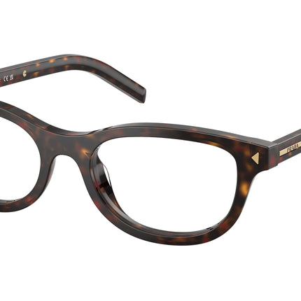 Prada PRD01VU Oval Eyeglasses  17N1O1-Root Havana 52-145-18 - Color Map Tortoise