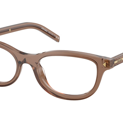 Prada PRD01VU Oval Eyeglasses  28I1O1-Transparent Clay 52-145-18 - Color Map Transparent