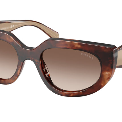 Prada PRD02SF Oval Sunglasses  00K10S-Caramel Tortoise 54-140-18 - Color Map Tortoise