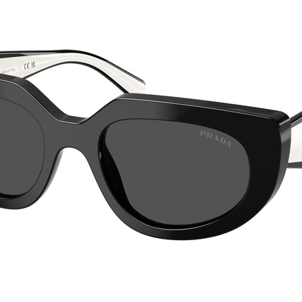 Prada PRD02SF Oval Sunglasses  20G08Z-Black 54-140-18 - Color Map Black