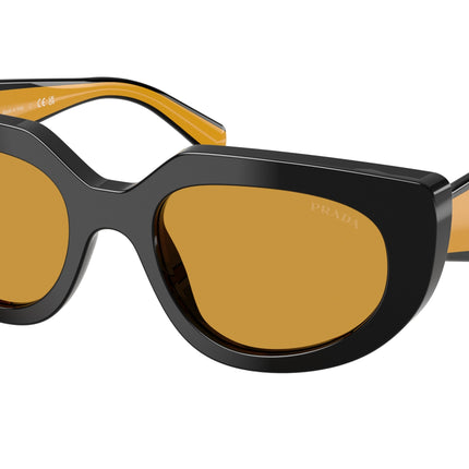 Prada PRD02S Oval Sunglasses  02K50P-Black 53-140-20 - Color Map Black