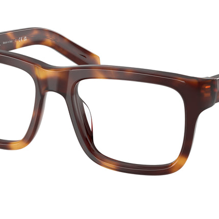 Prada PRD02V Rectangle Eyeglasses  15W1O1-Havana 54-140-19 - Color Map Tortoise