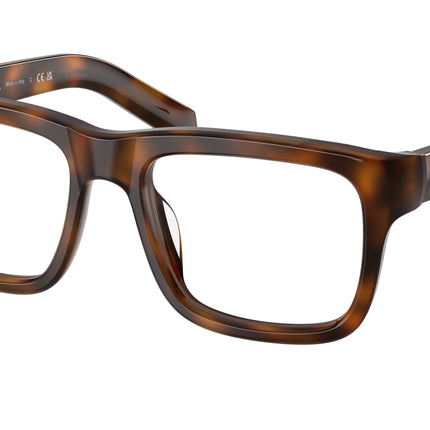 Prada PRD02V Rectangle Eyeglasses  20D1O1-Juniper Havana 54-140-19 - Color Map Tortoise